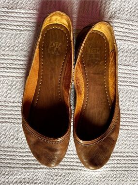 Frye Brown Leather Ballet Flats